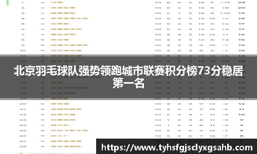 北京羽毛球队强势领跑城市联赛积分榜73分稳居第一名